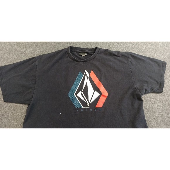 Volcom Black Short Sleeve Graphic Tee Logo Shirt Men's Large Imperfect - Picture 3 of 9